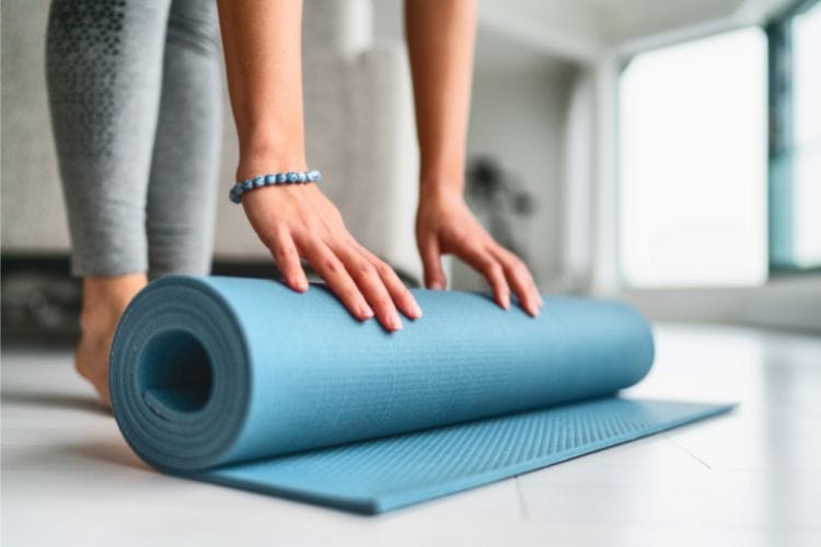 blue yoga mat
