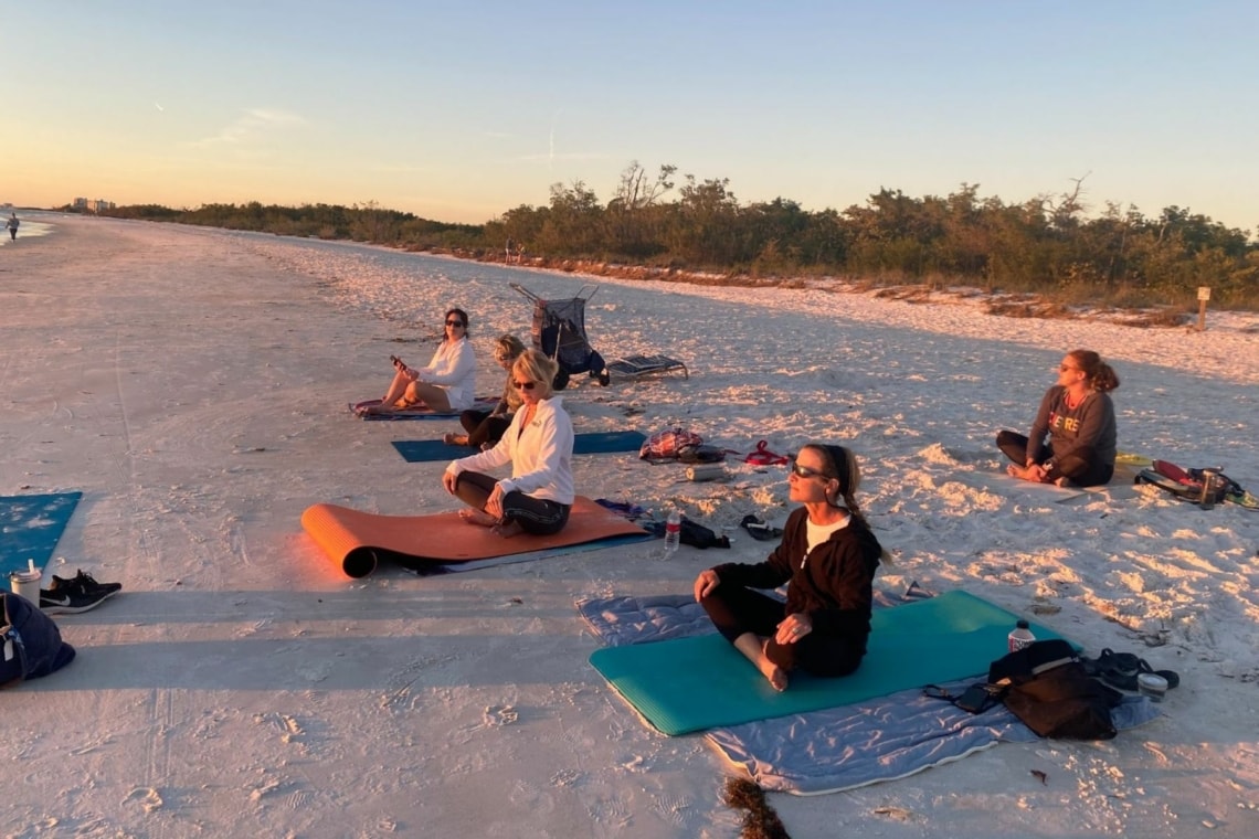 In Person Yoga Class At The Beach