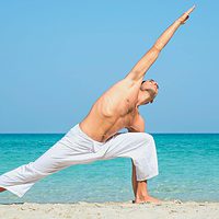 Mens Yoga Pants On The Beach